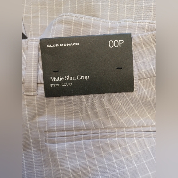 Club Monaco Gray Cropped Ankle Pants NWT Size 00 - Picture 8 of 10